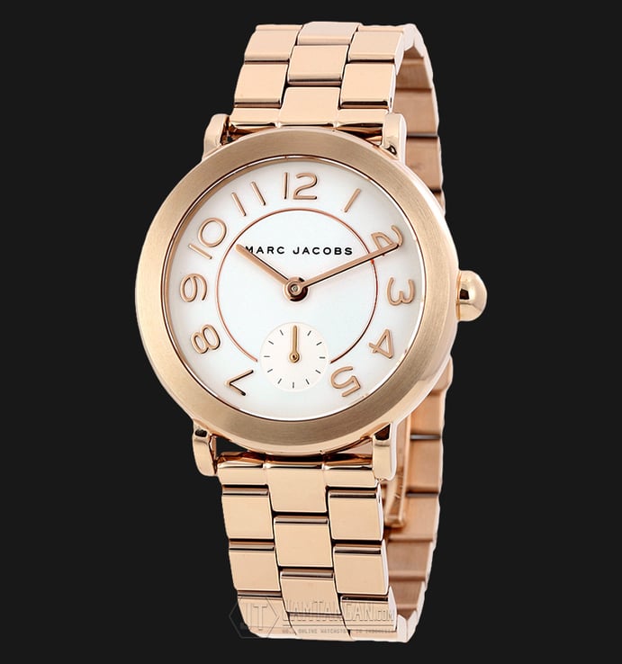 Marc Jacobs MJ3471 Riley White Dial Rosegold Tone Stainless Steel Watch