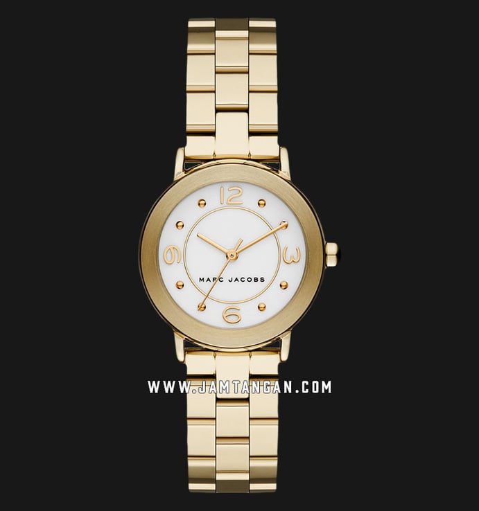 Marc Jacobs Riley MJ3473 Silver Dial Gold Stainless Steel Strap