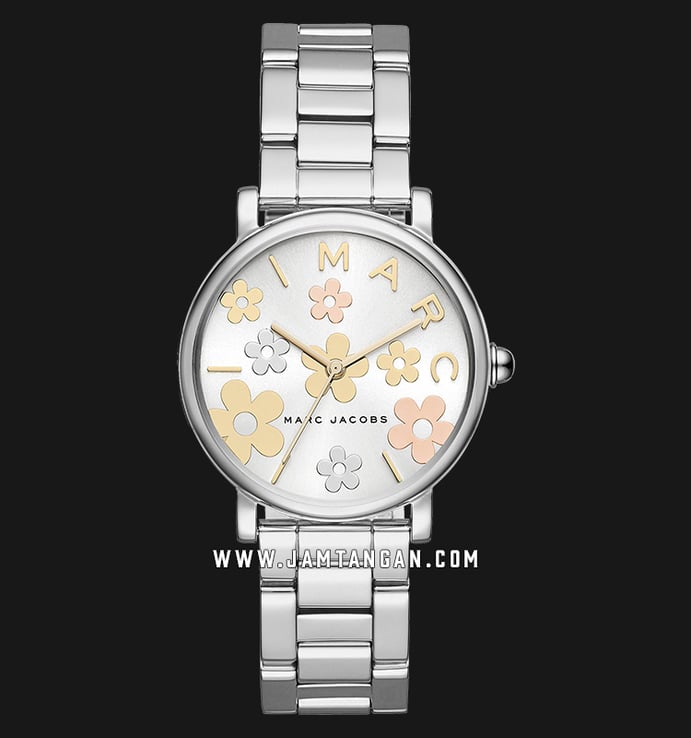 Marc Jacobs Riley MJ3579 Dual Tone Flower Motif Dial Stainless Steel Strap