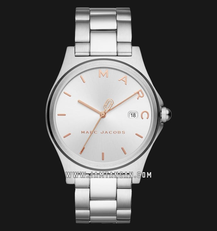 Marc Jacobs Henry MJ3583 Ladies Silver Dial Stainless Steel Strap
