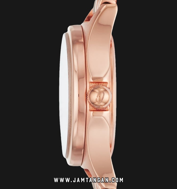 Marc Jacobs Henry MJ3587 White Dial Rose Gold Stainless Steel Strap