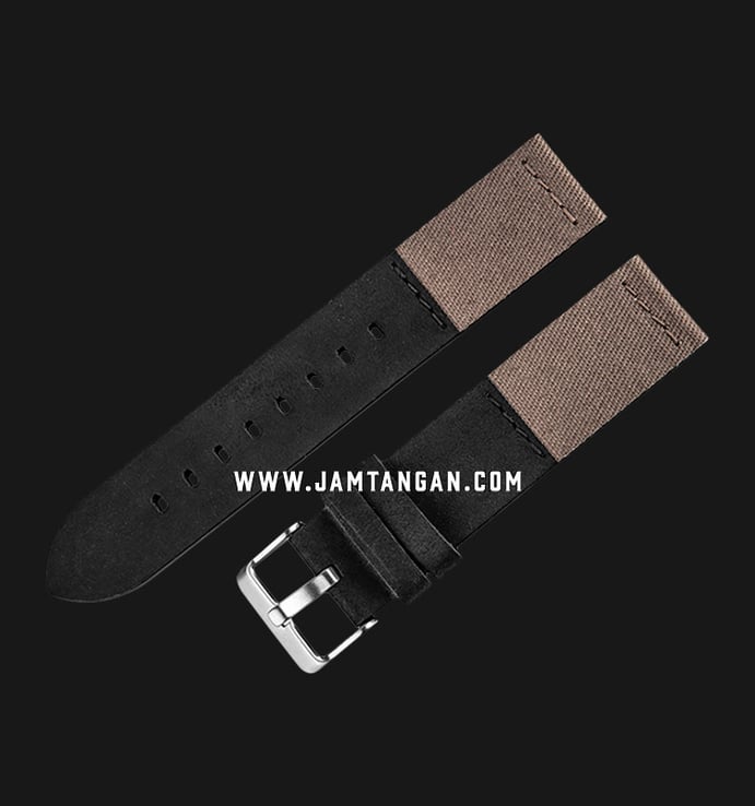 Strap Jam Tangan Martini Crazy Horse C116001-20X20 20mm Black Leather - Silver Buckle