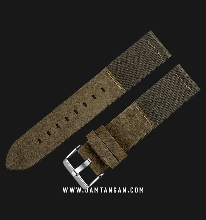 Strap Jam Tangan Leather Martini Crazy Horse C11602-20X20 Brown 20mm Silver Buckle