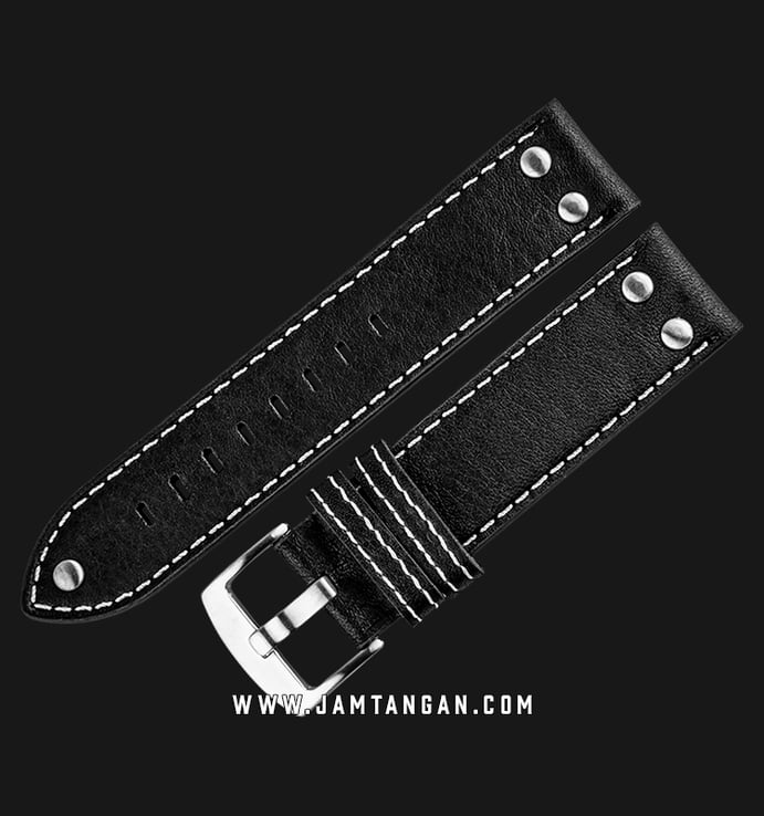 Strap Jam Tangan Leather Martini Massa C12501-22X22 Black 22mm Silver Buckle