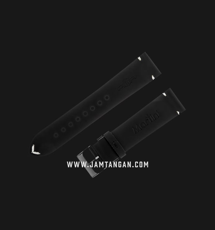 Strap Jam Tangan Leather Martini Latigo C13301-22X22 Black 22mm Silver Buckle