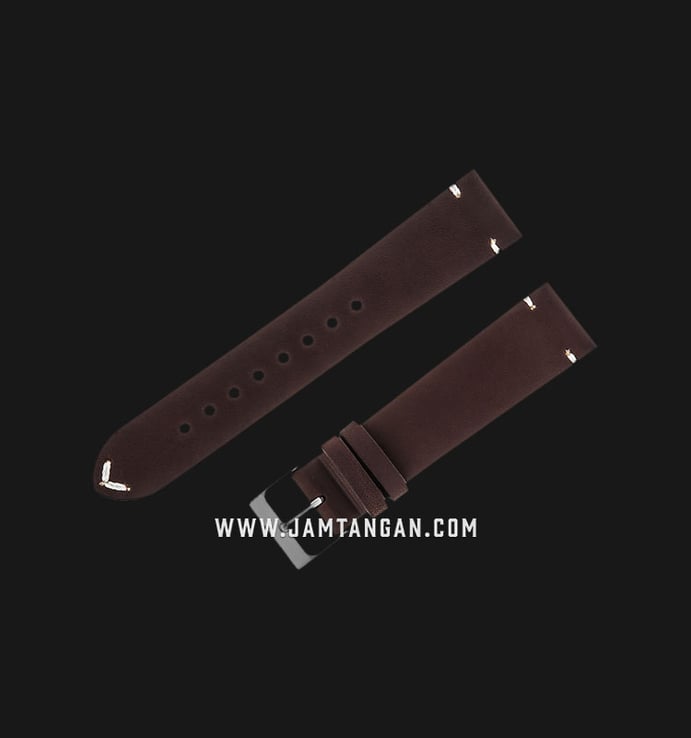 Strap Jam Tangan Leather Martini Latigo C13302-20X20 Dark Brown 20mm Silver Buckle