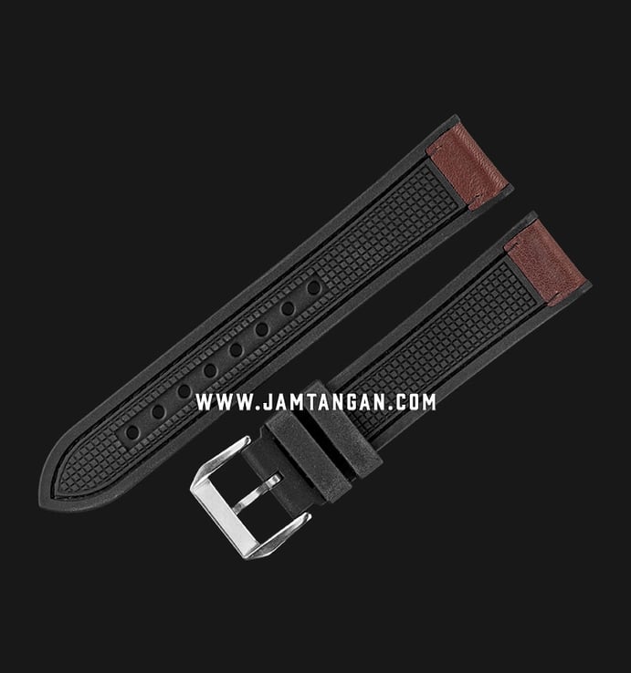 Strap Jam Tangan Leather Martini Latigo C13302_V3-20X18 Dark Brown 20mm Silver Buckle