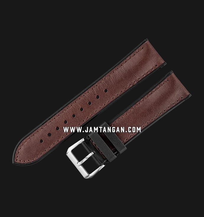 Strap Jam Tangan Leather Martini Latigo C13302_V3-22X20 Dark Brown 22mm Silver Buckle