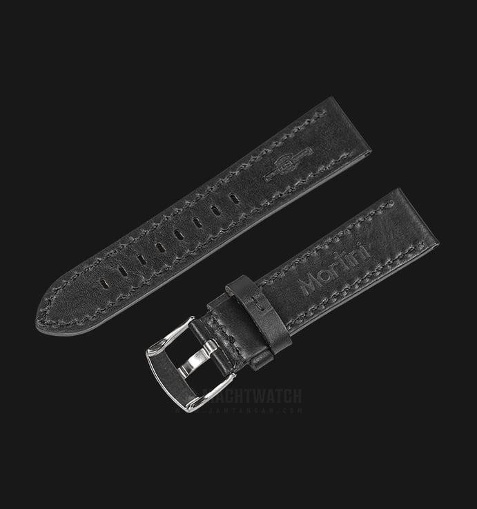 Strap Jam Tangan Leather Martini Rowdy C13802-22X20 Black 22mm Silver Buckle