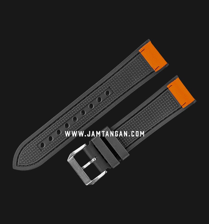 Strap Jam Tangan Fabric-Rubber Martini Cordura C14311-22X20 Orange-Black 22mm Silver Bckl