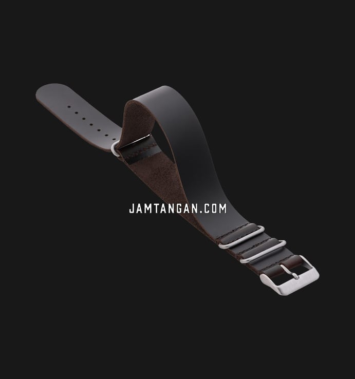 Strap Jam Tangan Martini C169002-22X22 22mm Dark Brown Leather - Silver Buckle