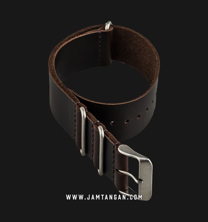 Strap Jam Tangan Leather Martini Parma C16902-LT-22X22 Brown 22mm Silver Buckle