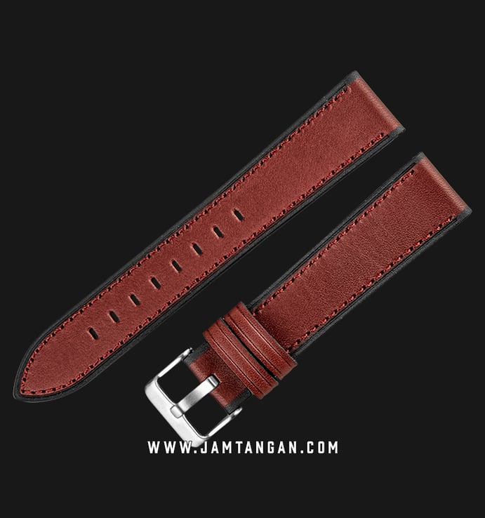 Strap Jam Tangan Martini Cortona C170007-20X18 20mm Brown Leather - Silver Buckle