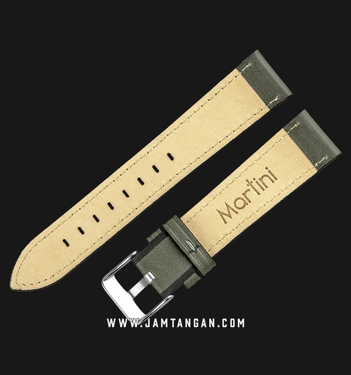 Strap Jam Tangan Martini Cortona C170008-20X18 20mm Olive Leather - Silver Buckle