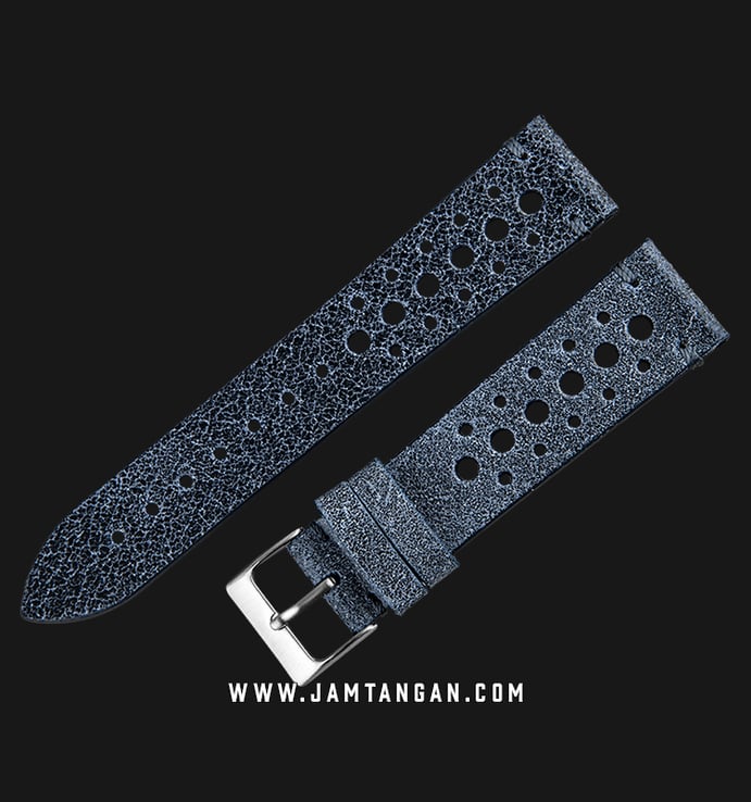 Strap Jam Tangan Leather Martini 50s C17508-20X18 Navy 20mm Silver Buckle
