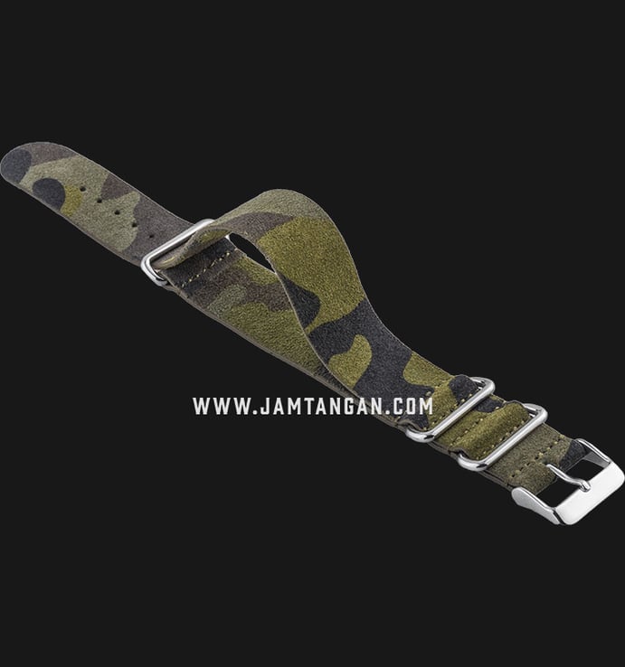 Strap Jam Tangan Leather Martini Fano C17601_V2-22X22 Camouflage 22mm Silver Buckle