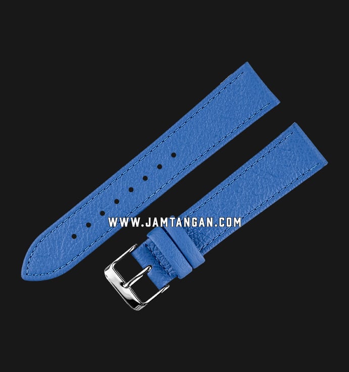 Strap Jam Tangan Leather Martini Novara C17932-20X18 Blue 20mm Silver Buckle