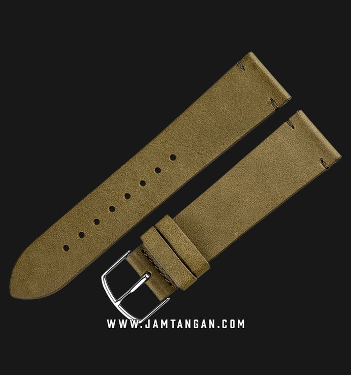 Strap Jam Tangan Leather Martini Fossa C18110-22X20 Olive 22mm Silver Buckle