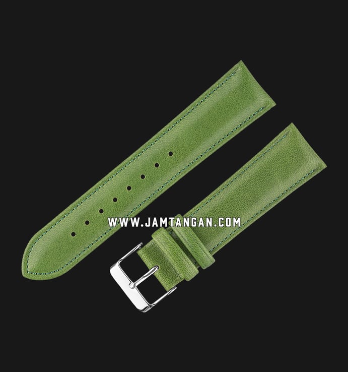 Strap Jam Tangan Leather Martini Fossa C18320-22X20 Green Leaf 22mm Silver Buckle