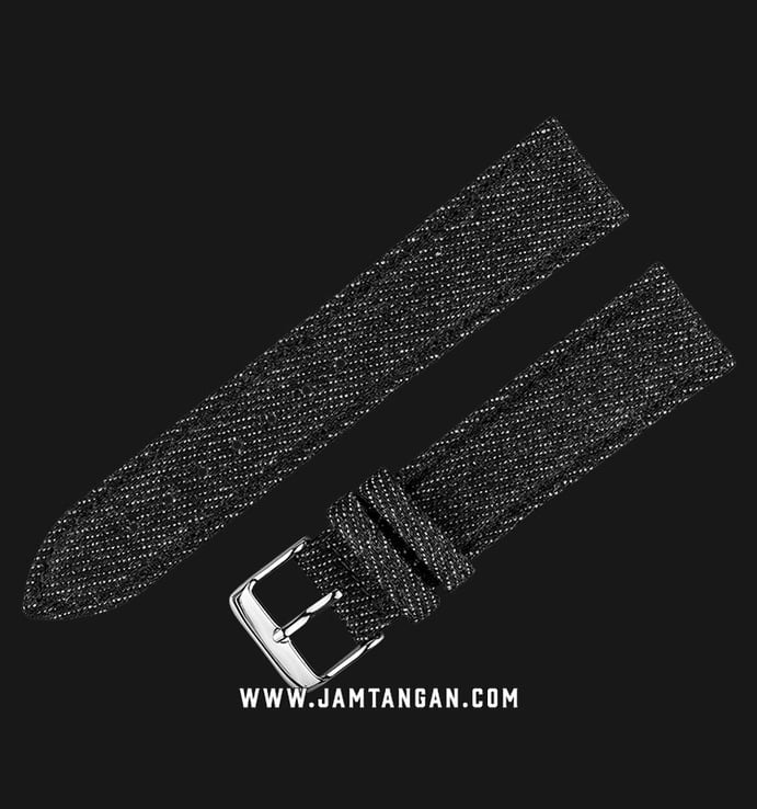 Strap Jam Tangan Martini Denim I110001-20X18 20mm Black Fabric - Silver Buckle