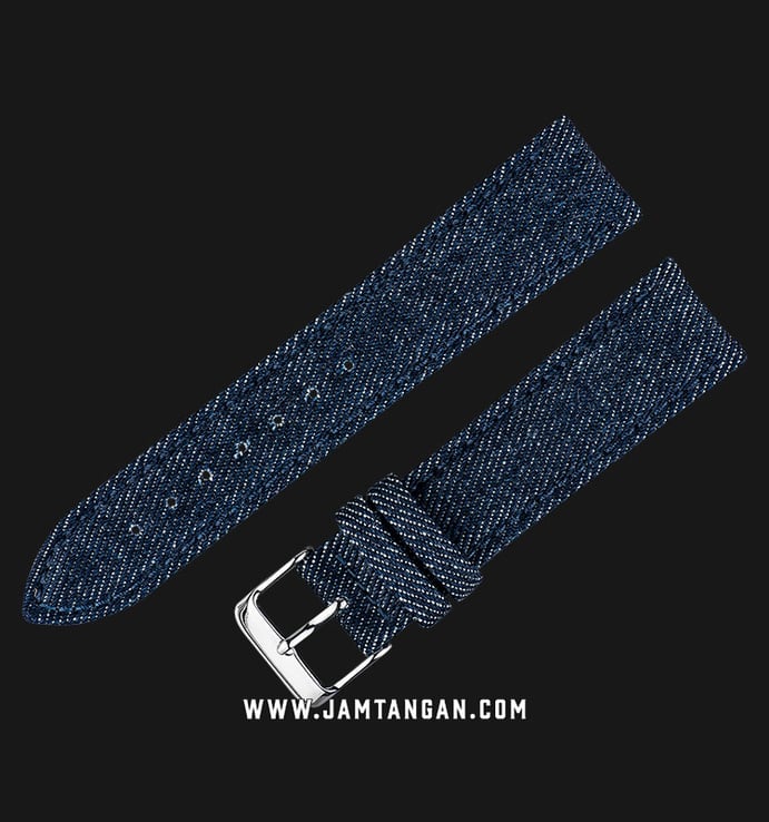 Strap Jam Tangan Martini Denim I110002-20X18 20mm Deep Blue Fabric - Silver Buckle
