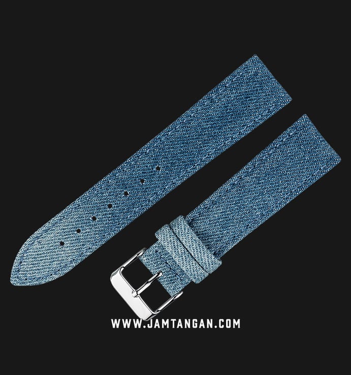 Strap Jam Tangan Martini Denim I110004-20X18 20mm Blue Fabric - Silver Buckle