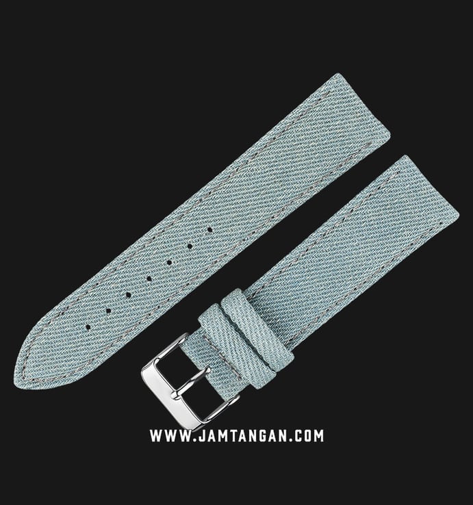 Strap Jam Tangan Fabric Martini Denim I11006-22X20 Old Blue 22mm Silver Buckle