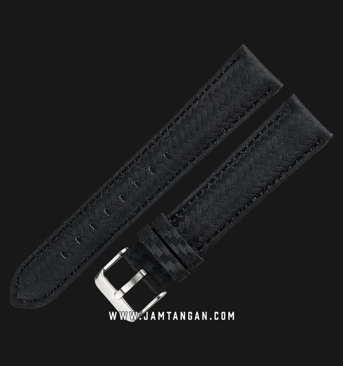 Strap Jam Tangan Leather Martini Potenza N110-20X18 Black 20mm Silver Buckle