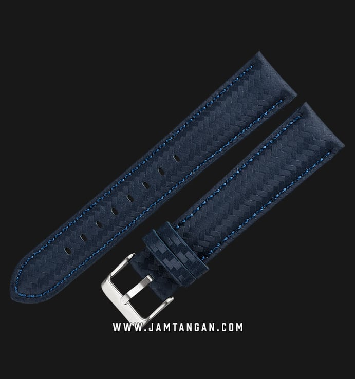 Strap Jam Tangan Leather Martini Potenza N194-20X18 Navy 20mm Silver Buckle