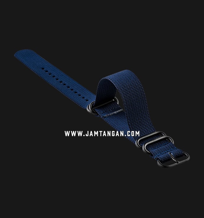 Strap Jam Tangan Martini Zulu ND-7D-5B-BM-20X20 20mm Blue Fabric 5 Ring - Black Buckle