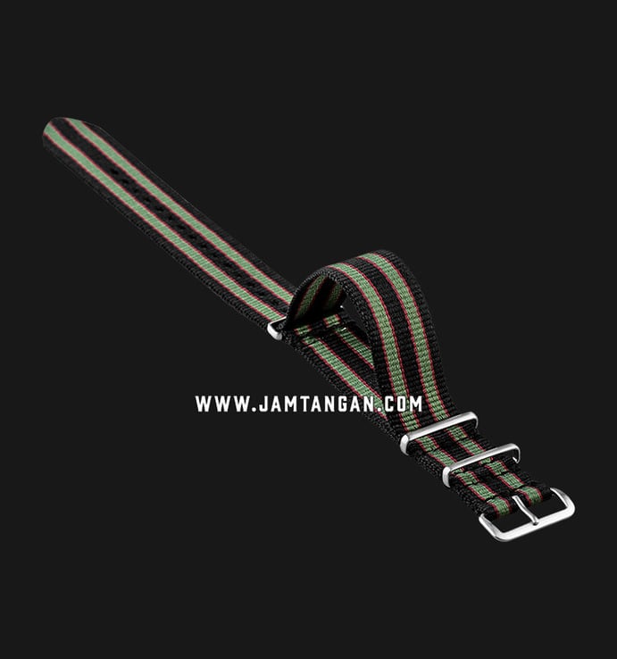 Strap Jam Tangan Martini Nato NE1-NB5-8-NU3B-20X20 20mm Multicolor Fabric - Silver Buckle