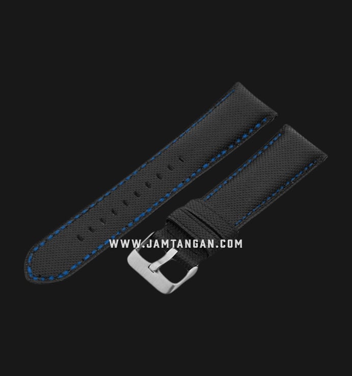 Strap Jam Tangan Martini NS228-20X18-V2 20mm Black Leather - Silver Buckle