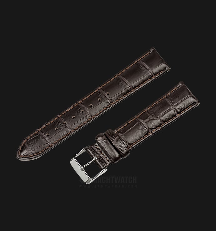 Strap Jam Tangan Leather Martini South Africa P21203-ML-20X18 Chocolate 20mm Silver Buckle