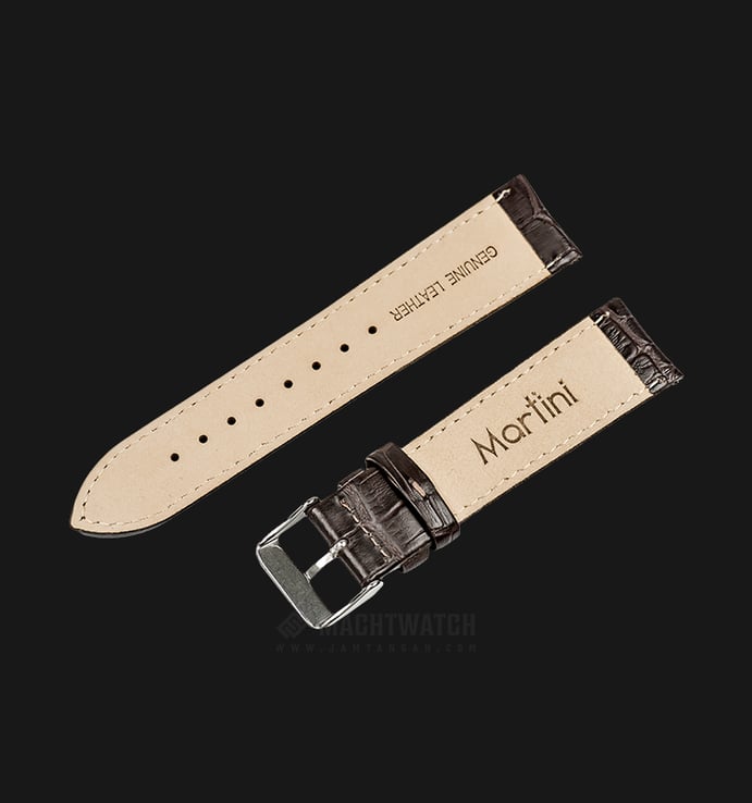 Strap Jam Tangan Leather Martini South Africa P21203-ML-22X20 Chocolate 22mm Silver Buckle
