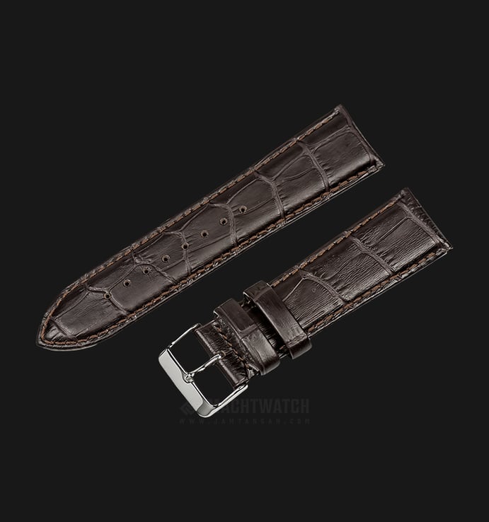 Strap Jam Tangan Leather Martini South Africa P21203-ML-24X22 Chocolate 24mm Silver Buckle