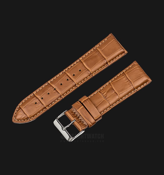 Strap Jam Tangan Leather Martini South Africa P21204-ML-24X22 Brown 24mm Silver Buckle