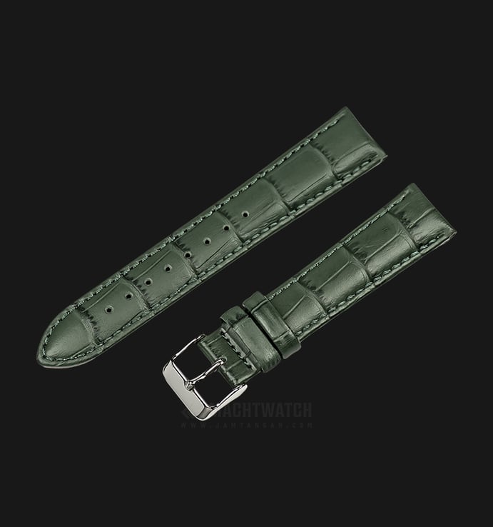 Strap Jam Tangan Leather Martini South Africa P21207-ML-20X18 Green 20mm Silver Buckle
