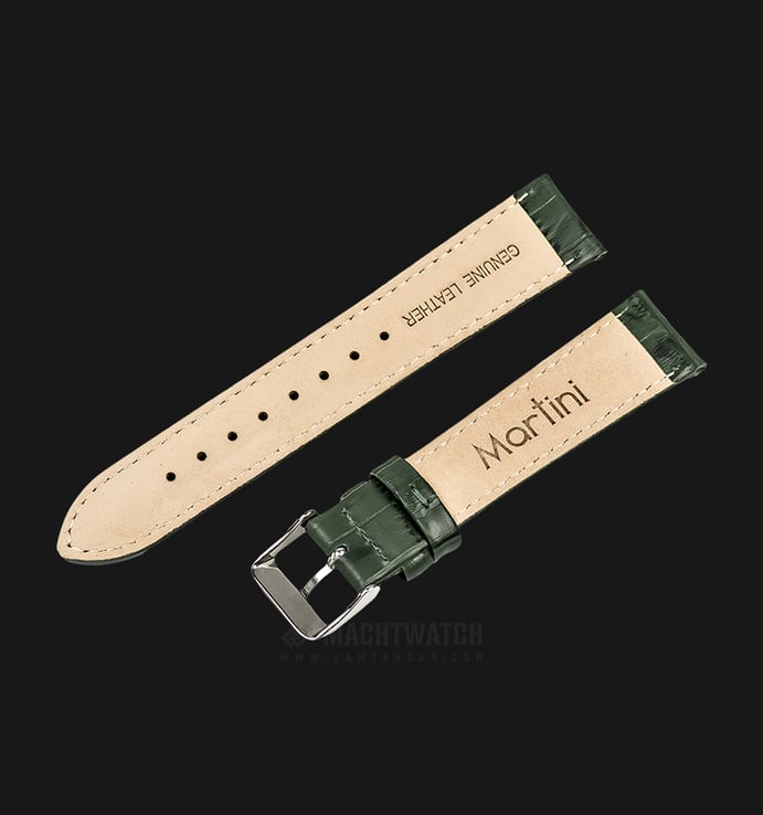 Strap Jam Tangan Leather Martini South Africa P21207-ML-20X18 Green 20mm Silver Buckle