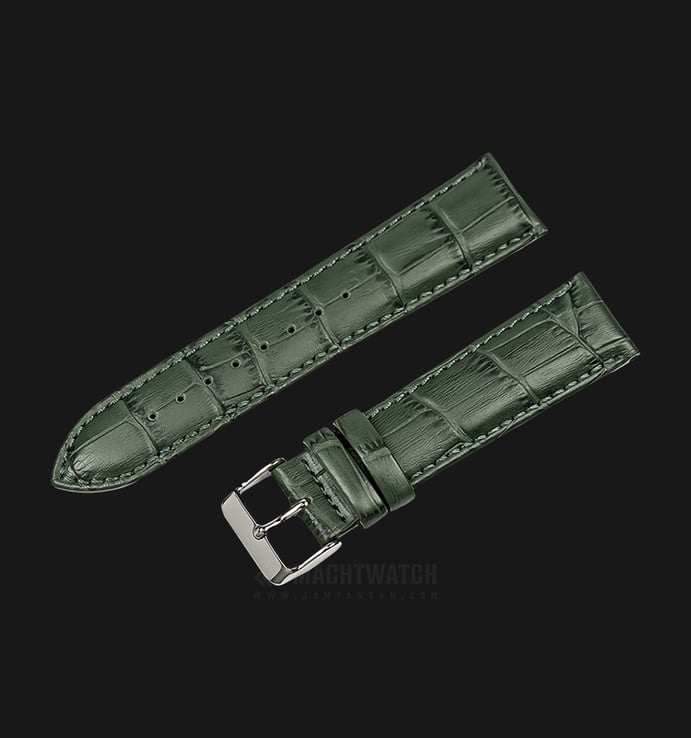 Strap Jam Tangan Leather Martini South Africa P21207-ML-22X20 Green 22mm Silver Buckle