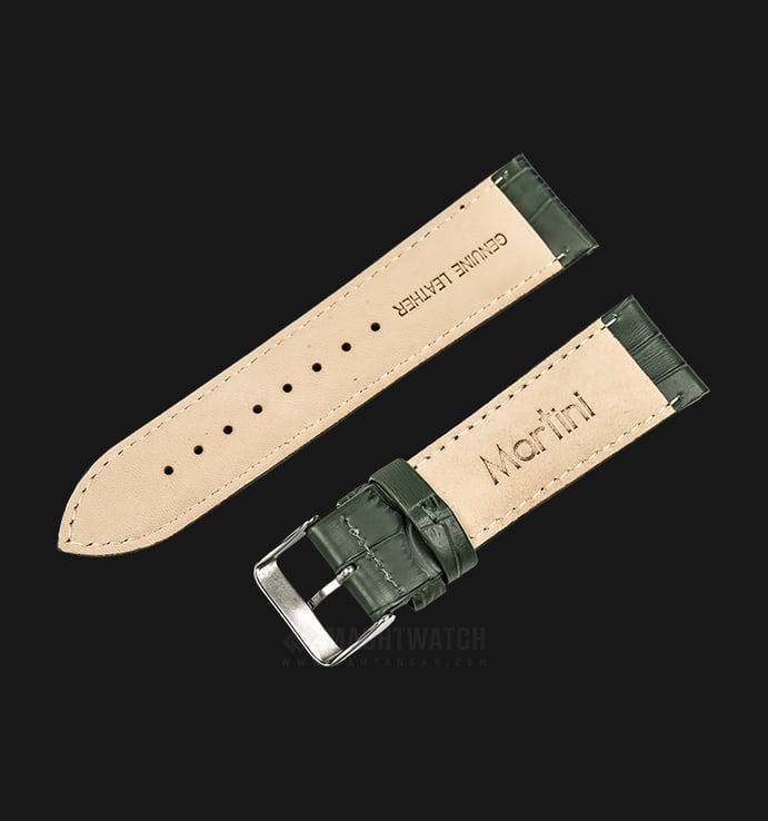 Strap Jam Tangan Leather Martini South Africa P21207-ML-24X22 Green 24mm Silver Buckle