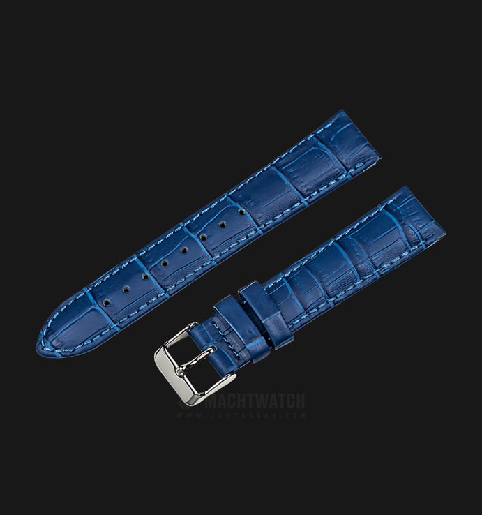 Strap Jam Tangan Leather Martini South Africa P21208-20X18 Blue 20mm Silver Buckle