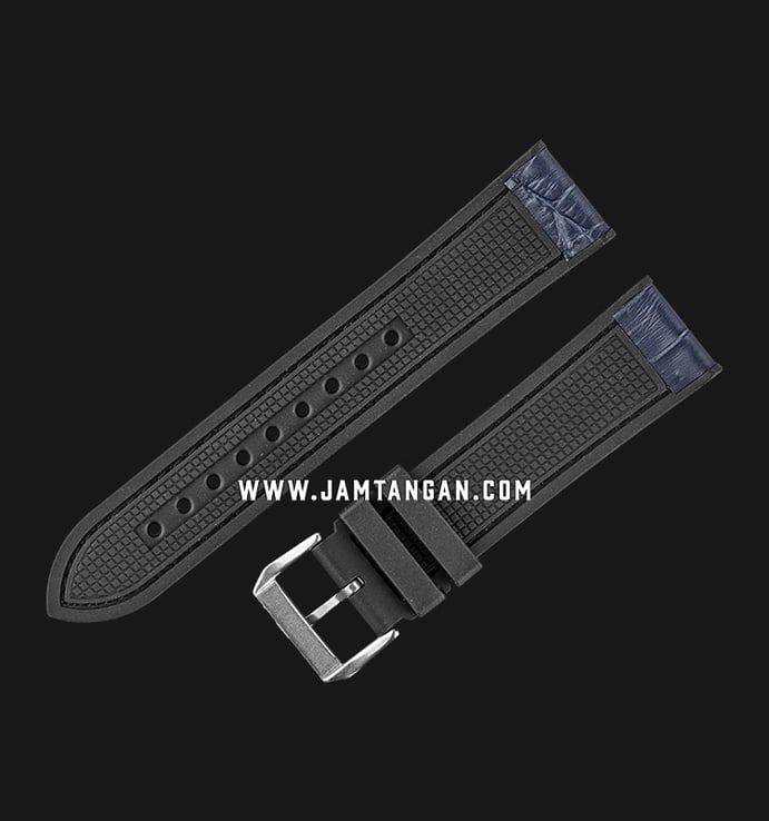 Strap Jam Tangan Leather-Rubber Martini S.Africa P21209-ML_V2-22X20 Blue 22mm Silver Bckl
