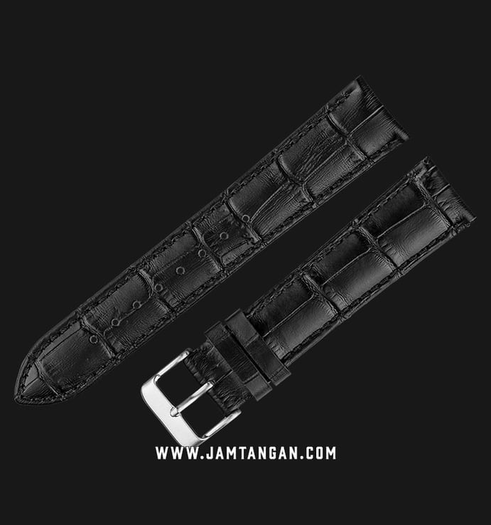 Strap Jam Tangan Leather Martini South Africa P22201-20X18 Black 20mm Silver Buckle