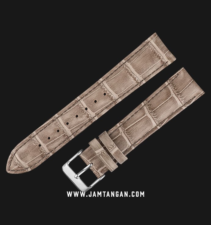 Strap Jam Tangan Leather Martini South Africa P22210-20X18 Biege 20mm Silver Buckle