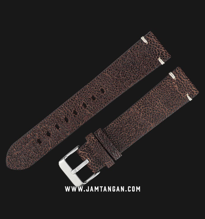 Strap Jam Tangan Martini Pesaro P228002-20X18 20mm Chocolate Leather - Silver Buckle