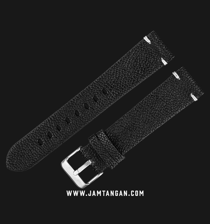 Strap Jam Tangan Leather Martini Pesaro P22801-20X18 Black 20mm Silver Buckle