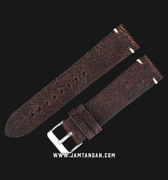 Strap Jam Tangan Leather Martini Pesaro P22802-22X20 Chocolate 22mm Silver Buckle