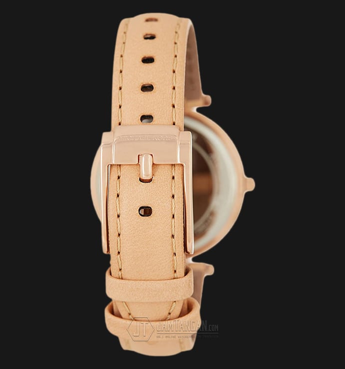 Michael Kors MK2463 Mini Parker Pearl Dial Beige Leather Strap Watch
