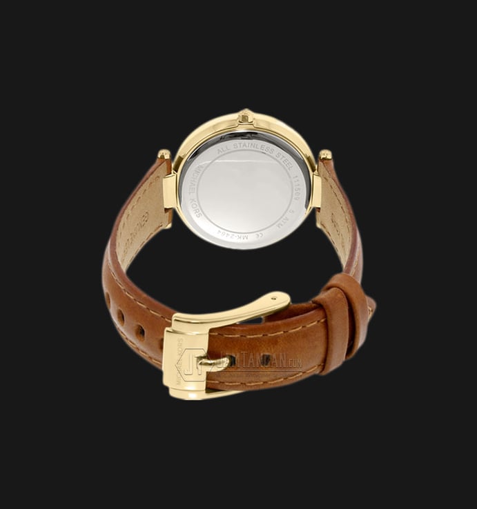 Michael Kors MK2464 Mini Parker Pearl Dial Brown Leather Strap Watch