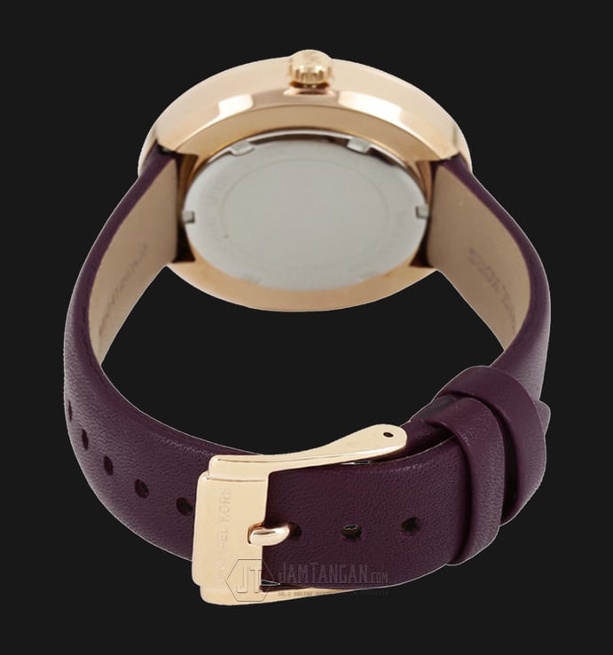 Michael Kors MK2575 Garner Rose Gold Dial Purple Leather Strap Watch